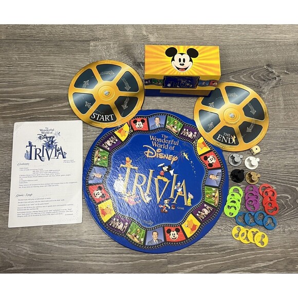 Wonderful World of Disney Trivia Board Game Mickey Mouse Vintage 90 Tin COMPLETE - Picture 3 of 8